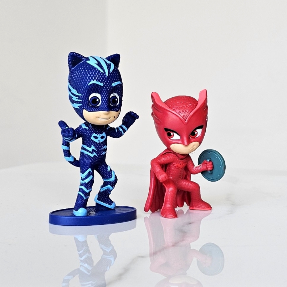PJ Masks Figures Catboy and Owlette Collectible Characters Frog Box